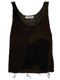 Brown Abstract Scoop Neck Top 1