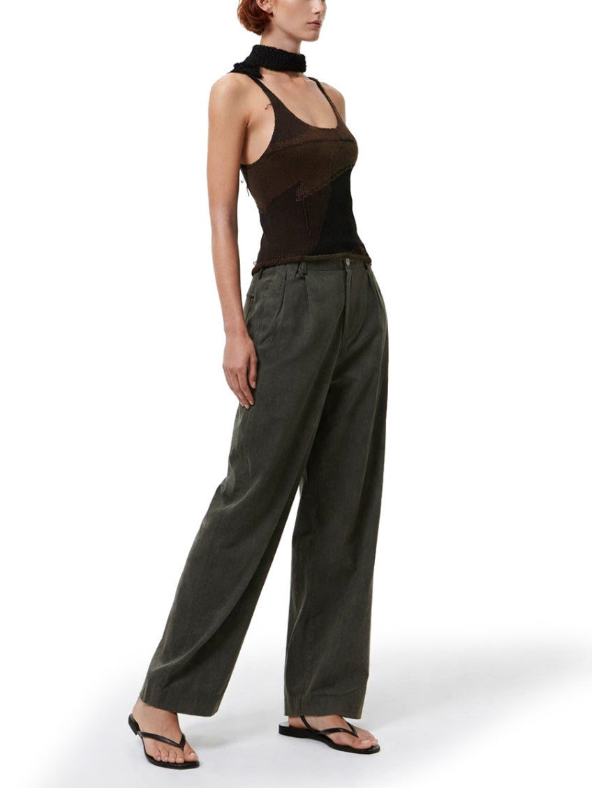 Brown Abstract Scoop Neck Top 3