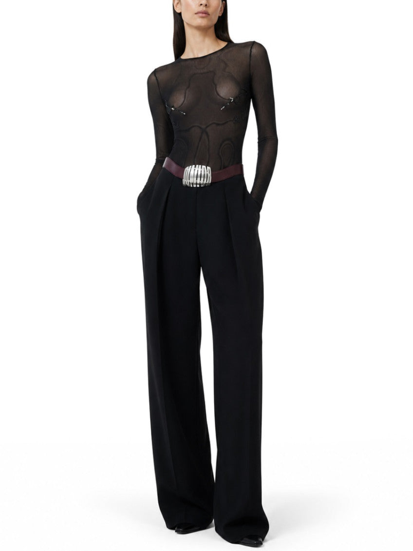 Black Transparent Boat Neck Top 3