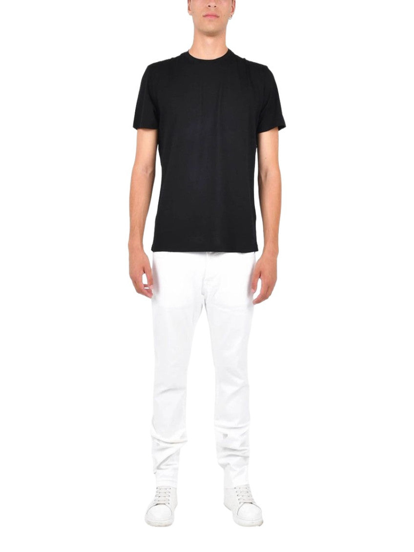 Black Solid Crew Neck T-Shirt 1