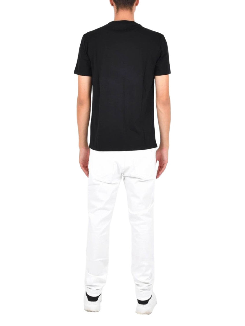 Black Solid Crew Neck T-Shirt 2