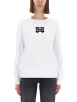 White Logo Crew Neck Sweatshirt 1