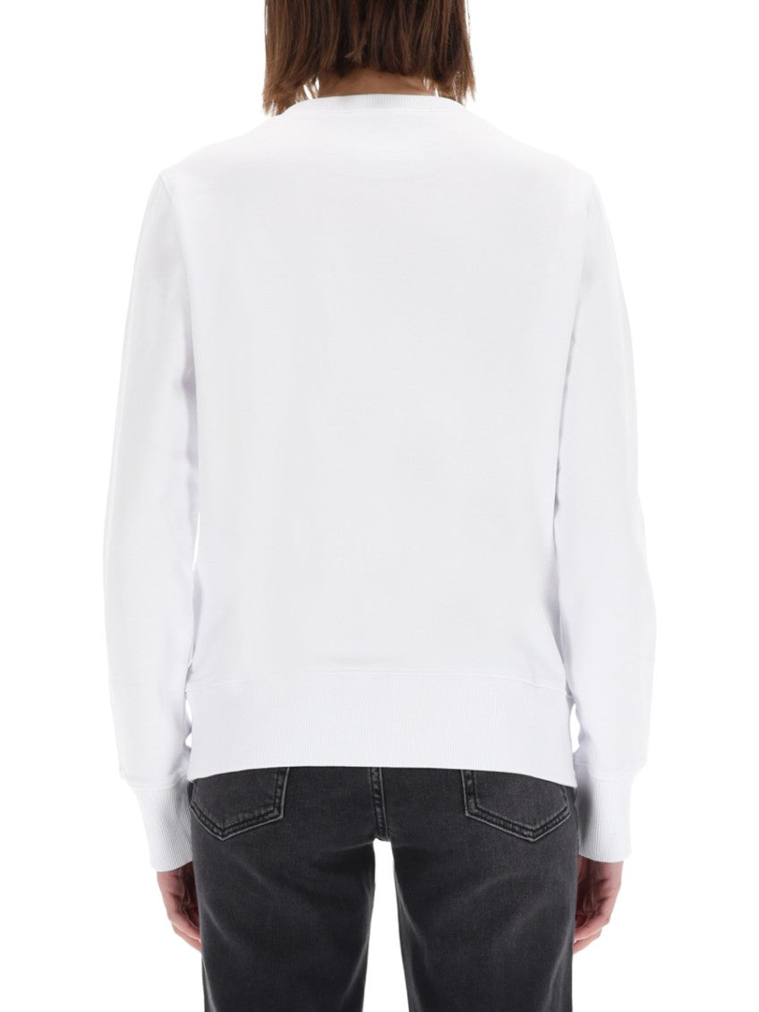 White Logo Crew Neck Sweatshirt 3