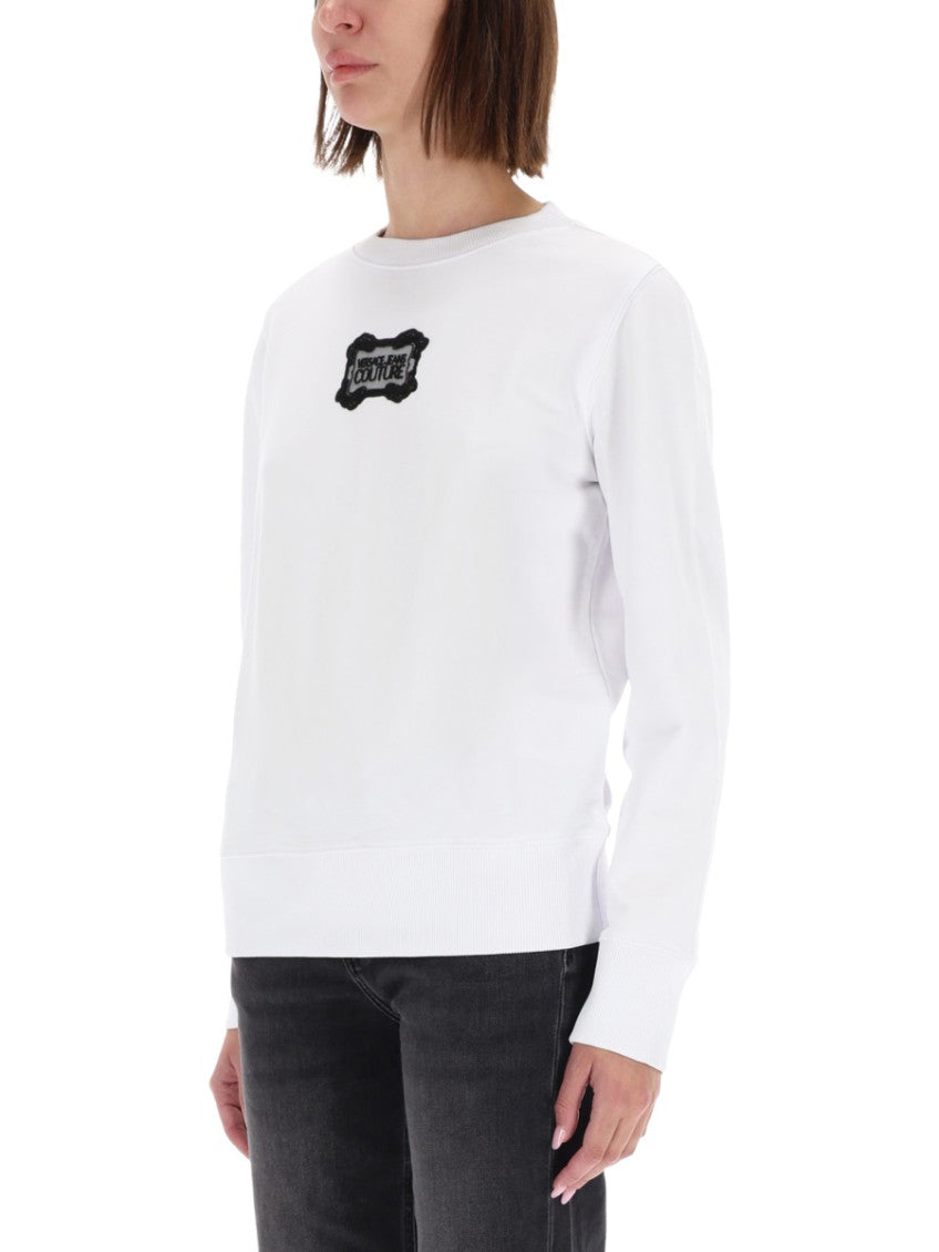 White Logo Crew Neck Sweatshirt 4