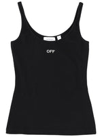Black Logo Scoop Neck Top 1