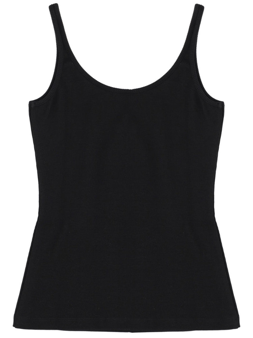 Black Logo Scoop Neck Top 2