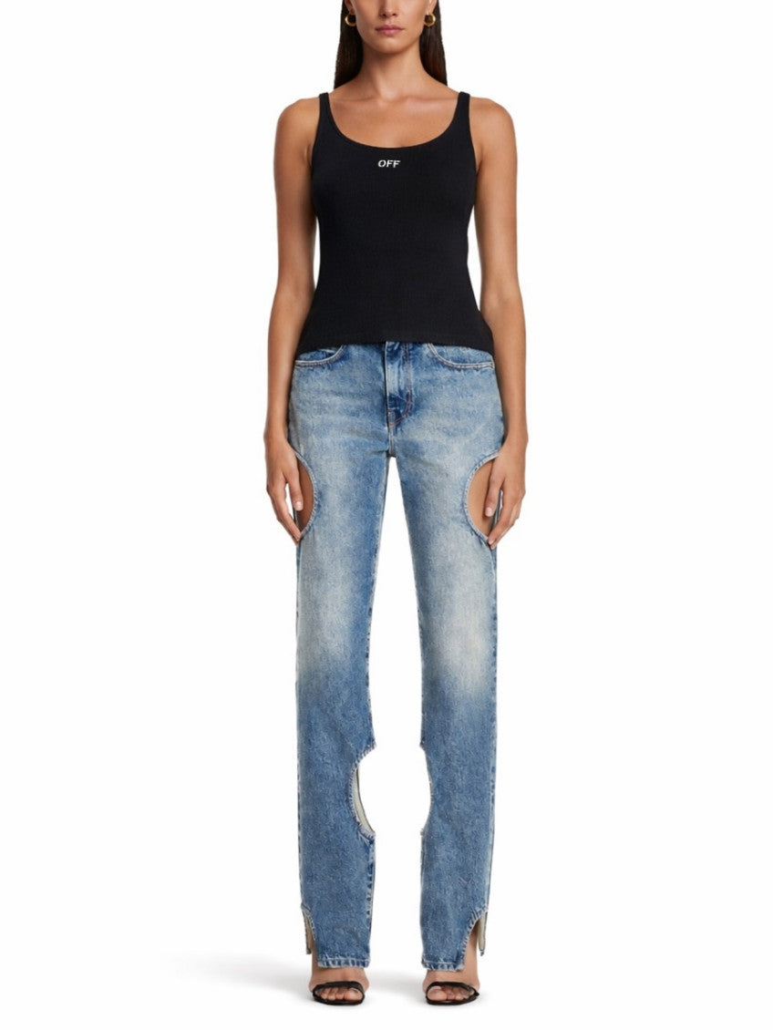 Black Logo Scoop Neck Top 3
