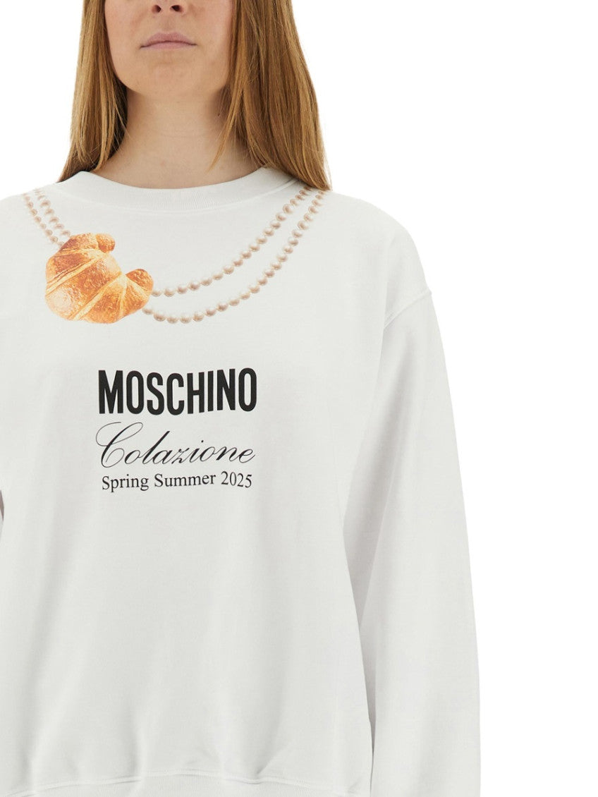 White Graphic Crew Neck Sweatshirt 3