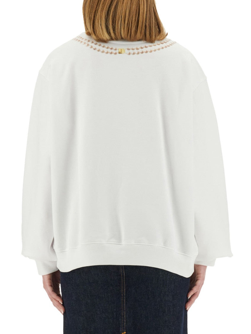 White Graphic Crew Neck Sweatshirt 4