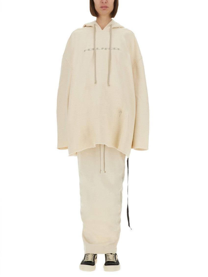 White Graphic Hood Sweatshirt 1