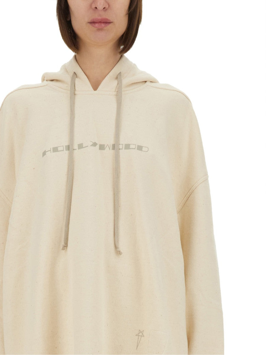 White Graphic Hood Sweatshirt 4