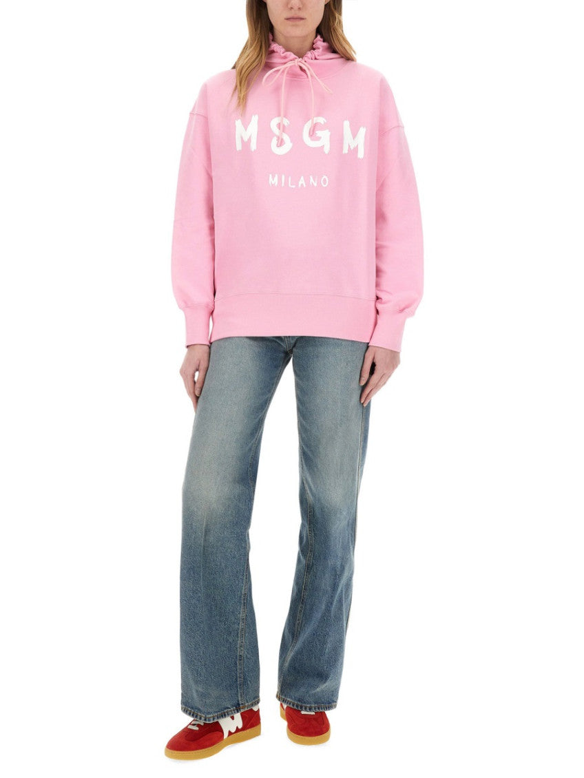 Pink Logo Hood Sweatshirt 2