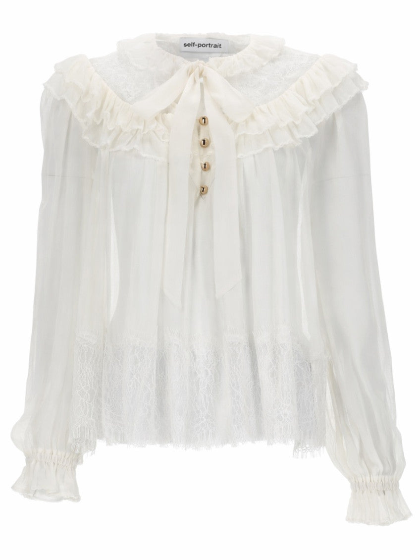 White Embellished Round Neck Top 1