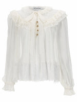 White Embellished Round Neck Top 1
