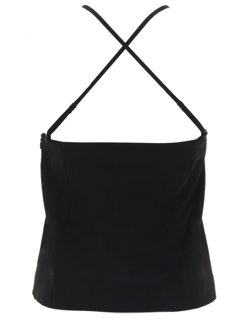 Black Solid Halter Neck Top 2
