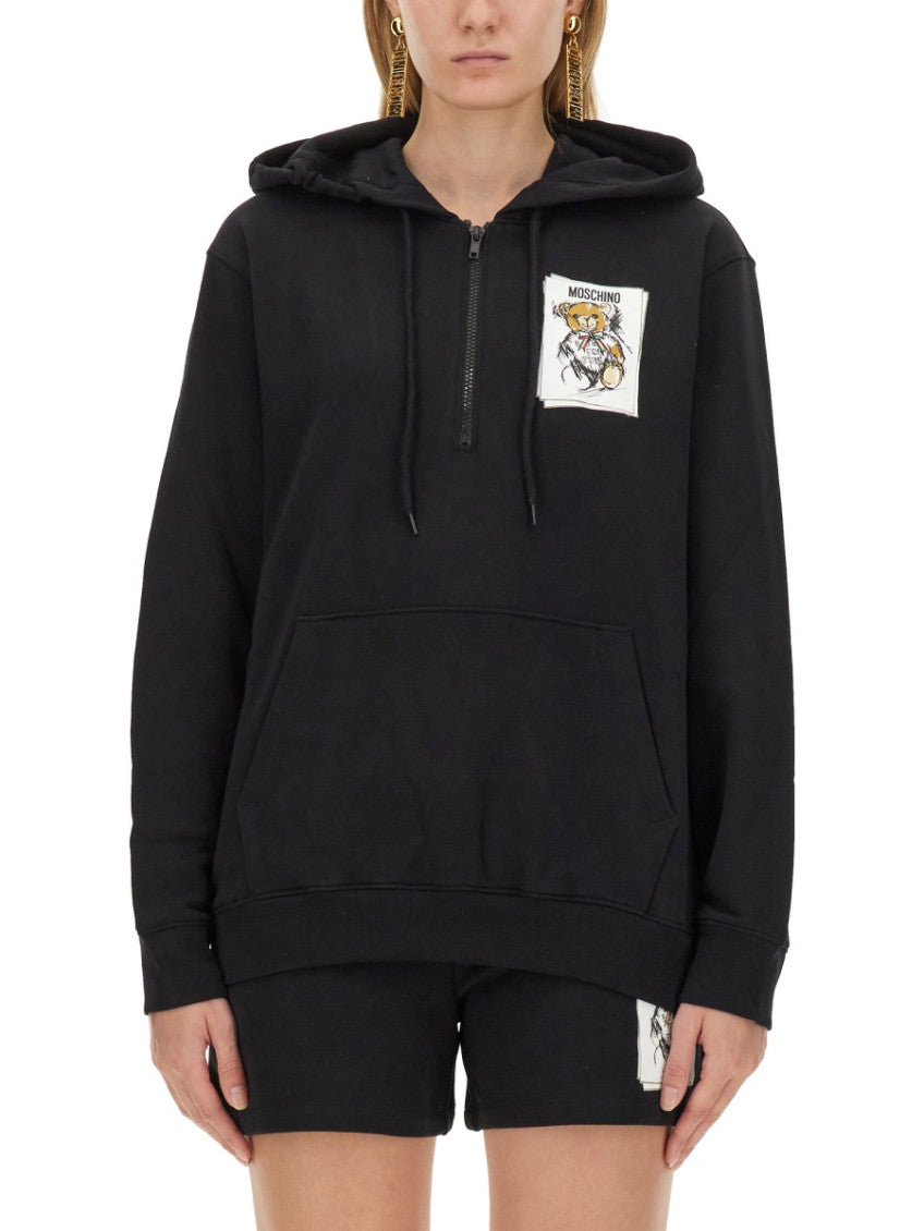 Black Graphic Hood Sweatshirt 1