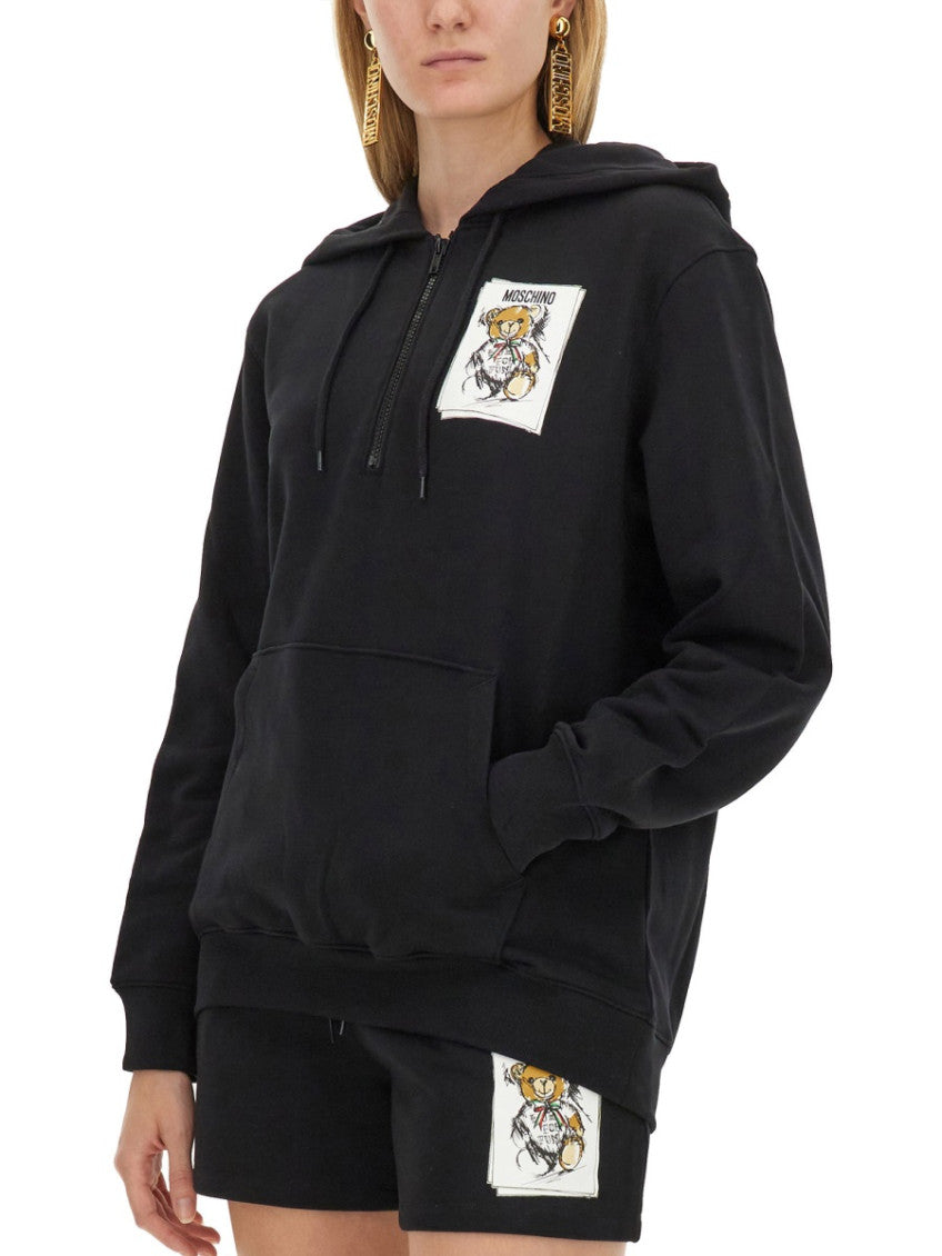 Black Graphic Hood Sweatshirt 4