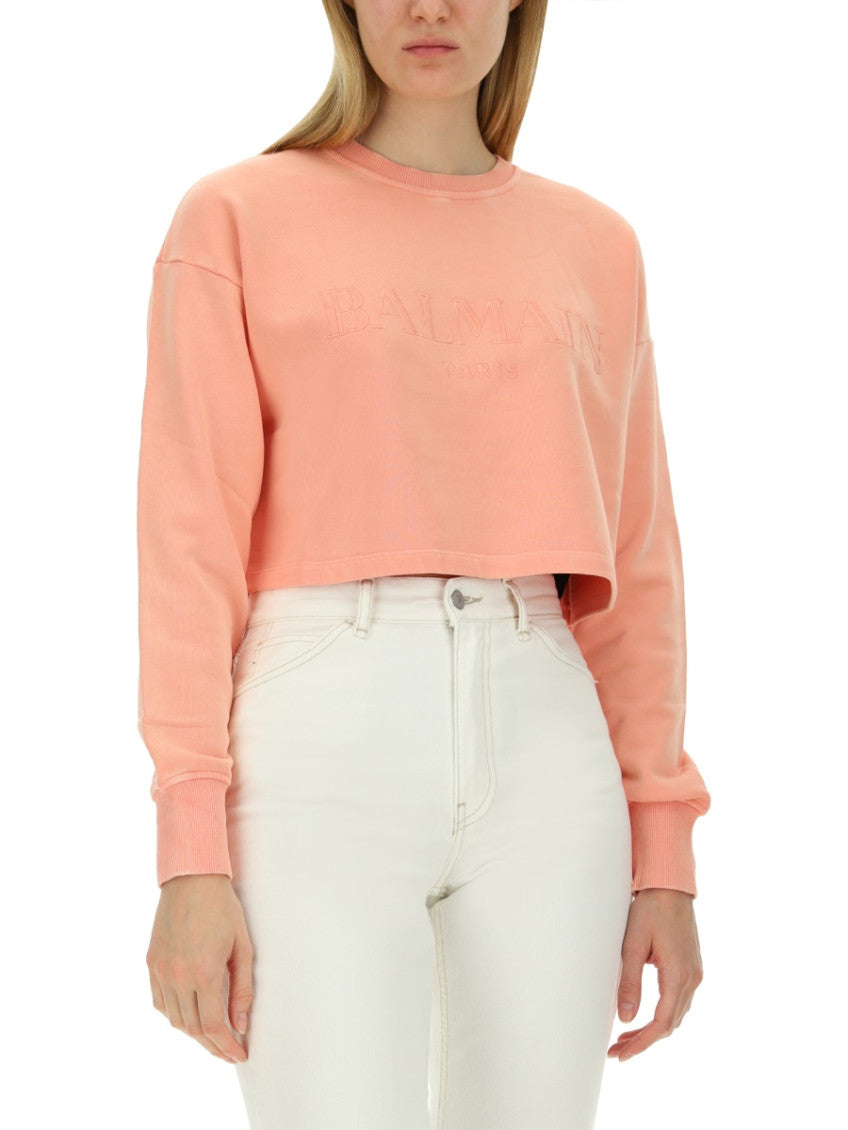 Pink Logo Crew Neck Sweatshirt 4