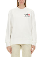 White Logo Crew Neck Sweatshirt 1