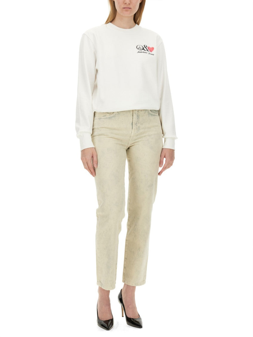 White Logo Crew Neck Sweatshirt 2