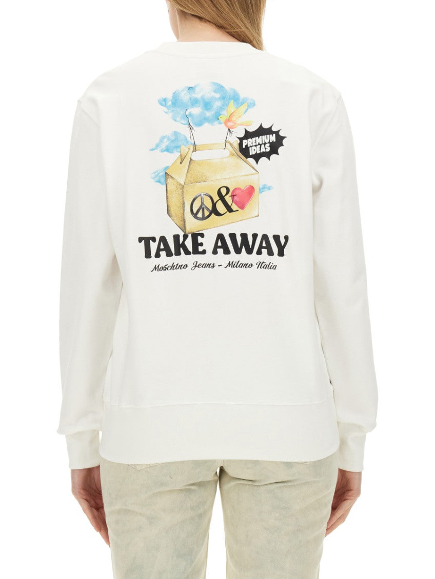 White Logo Crew Neck Sweatshirt 3