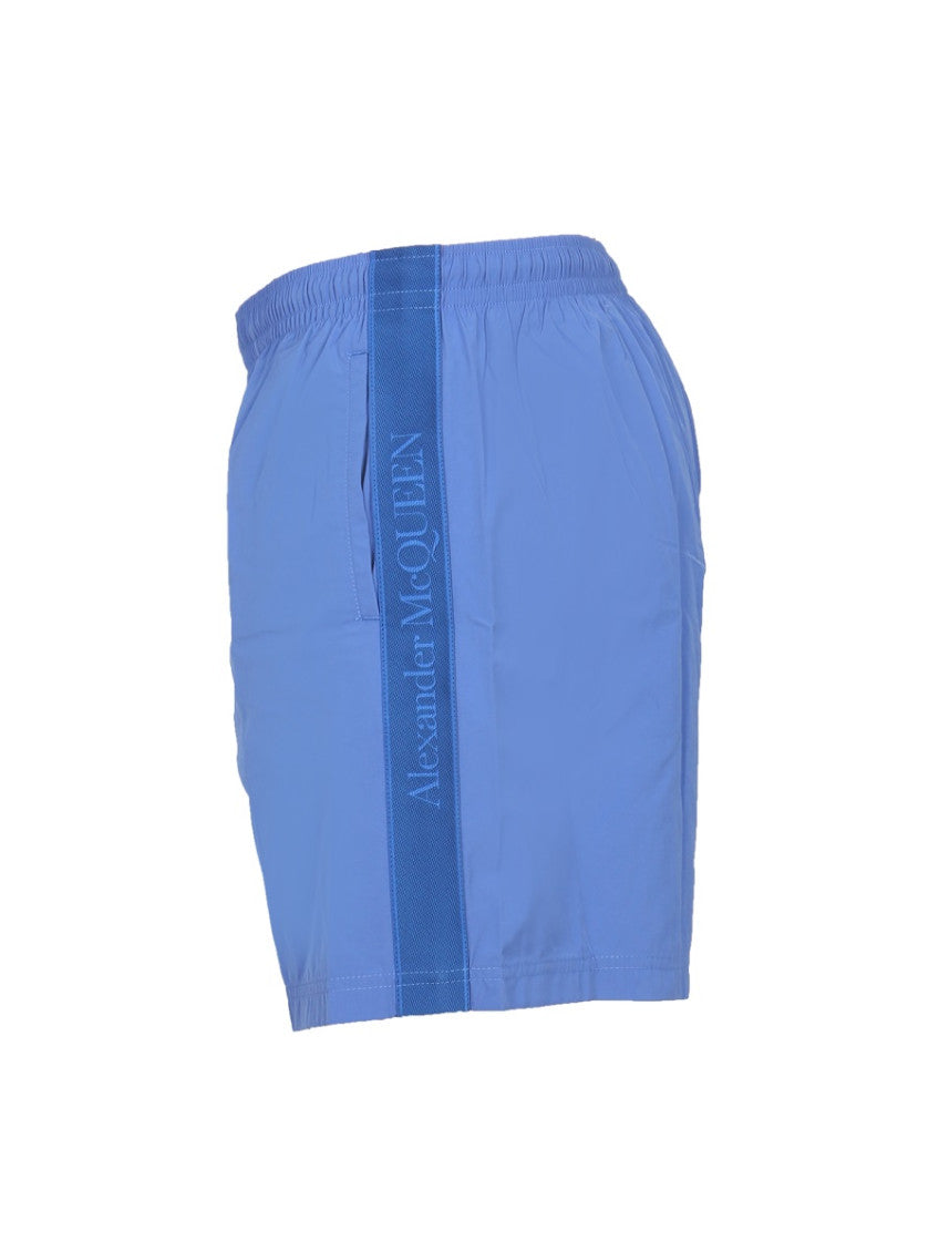 Blue Solid Swimwear 3