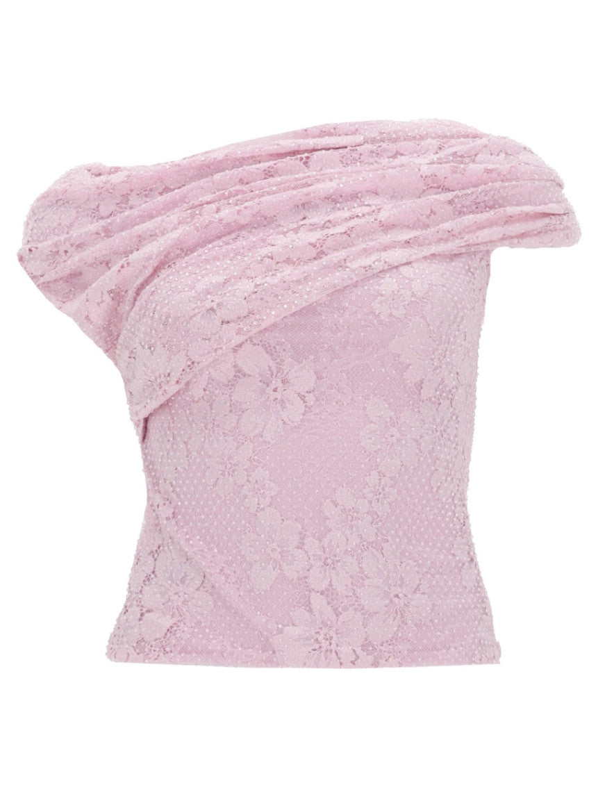 Pink Lace Off Shoulder Top 1