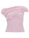 Pink Lace Off Shoulder Top 1