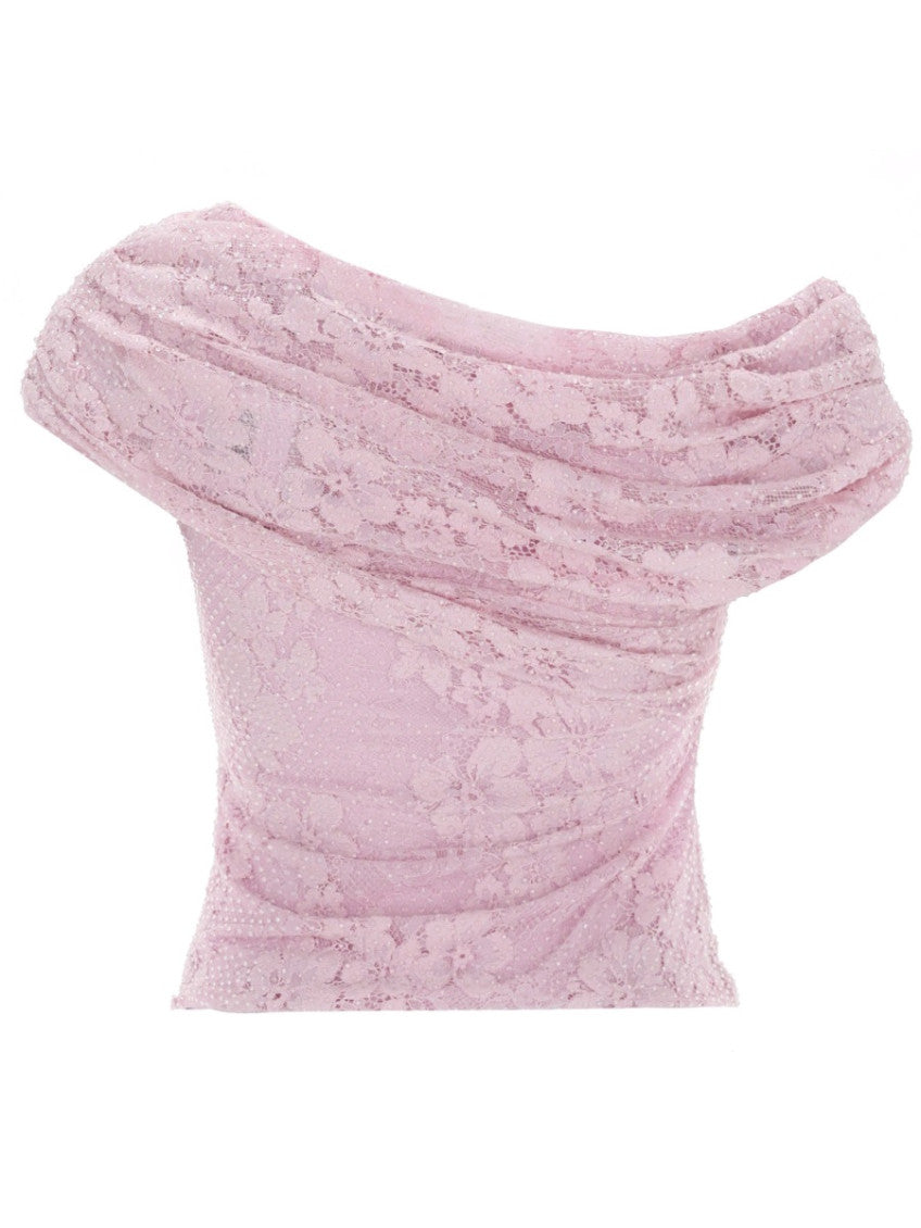 Pink Lace Off Shoulder Top 2