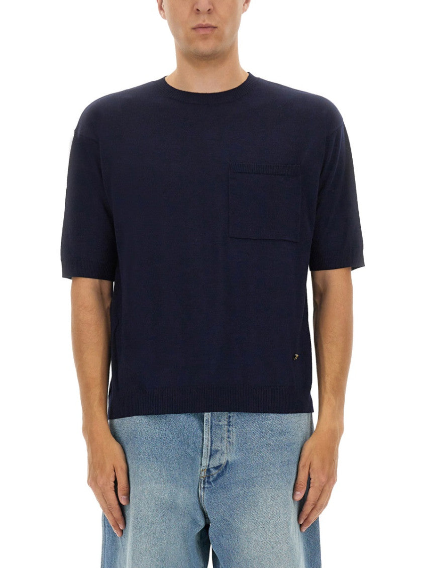 Blue Solid Crew Neck T-Shirt 1