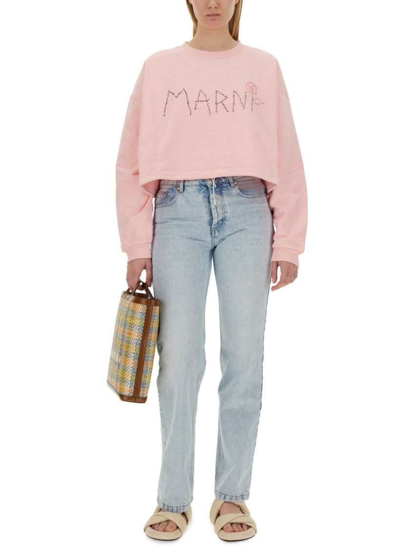 Pink Logo Crew Neck Sweatshirt 2