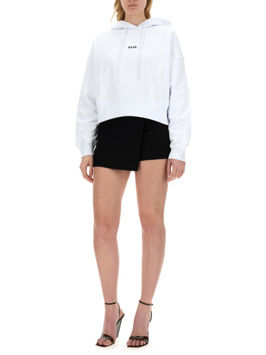 White Logo Hood Sweatshirt 2