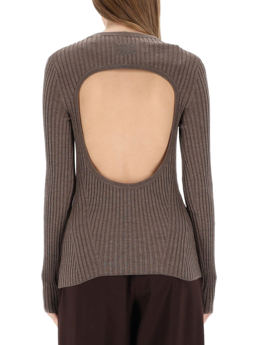 Brown Knitted Round Neck Top 2
