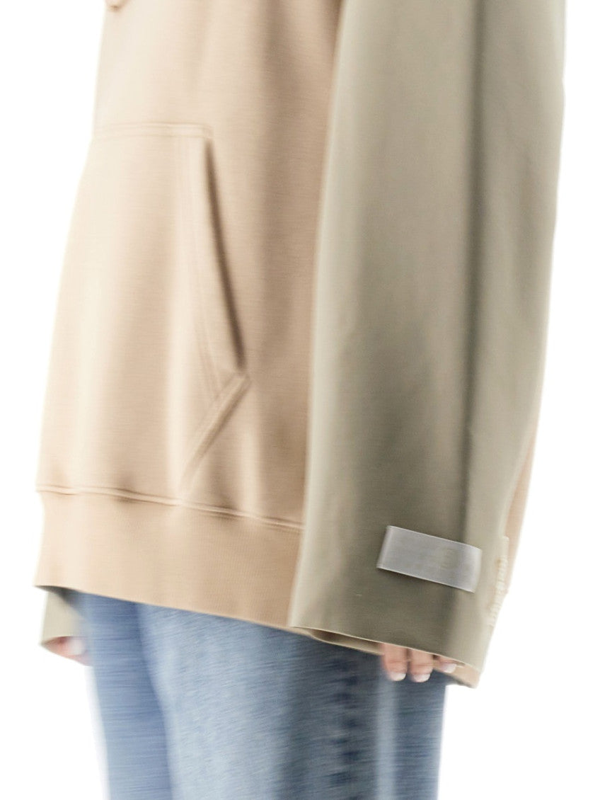 Beige Solid Hood Sweatshirt 3