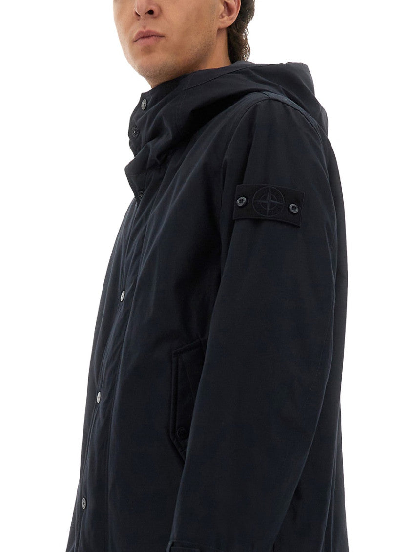 Dark Blue Solid Hood Jacket 3