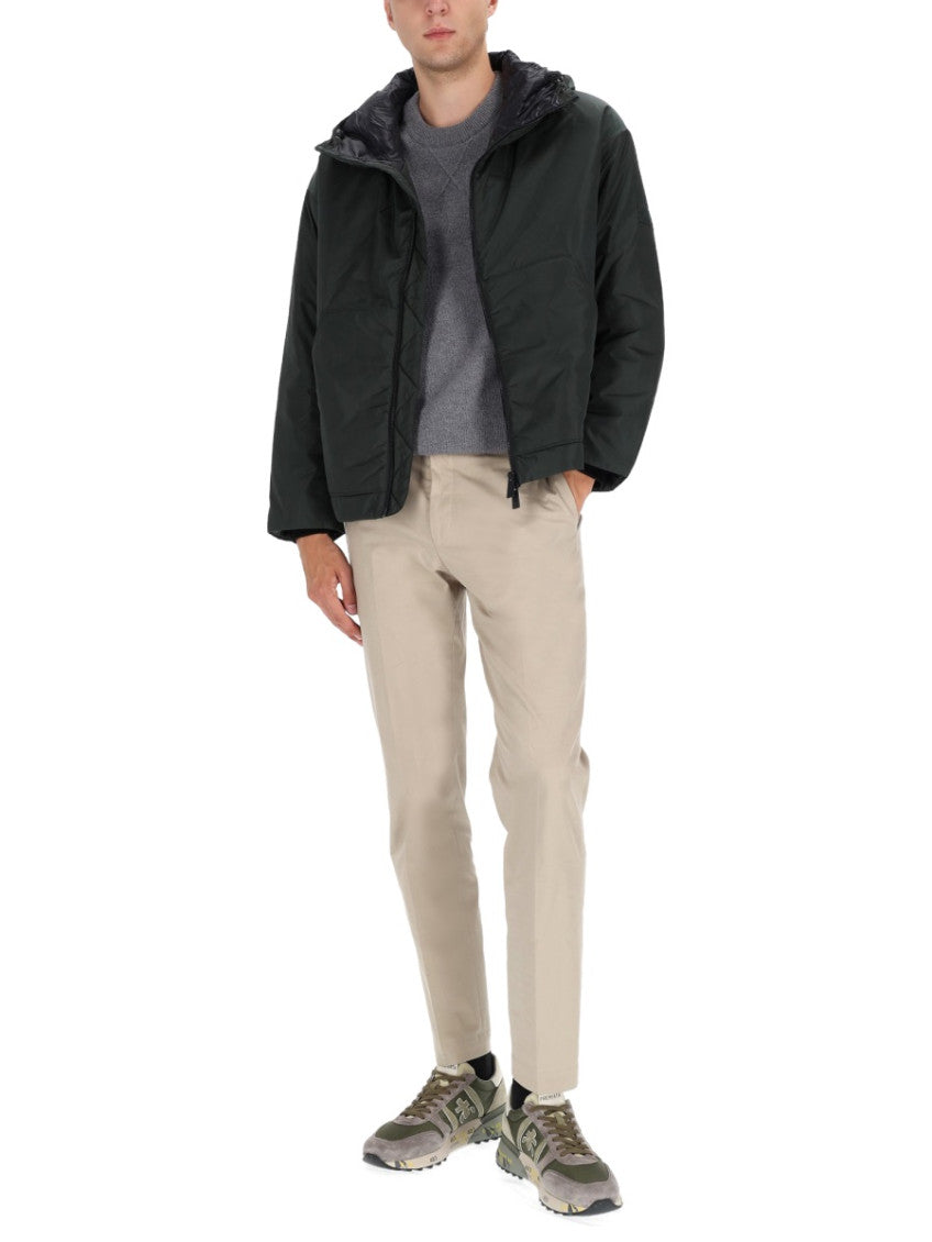 Dark Green Solid Hood Jacket 2