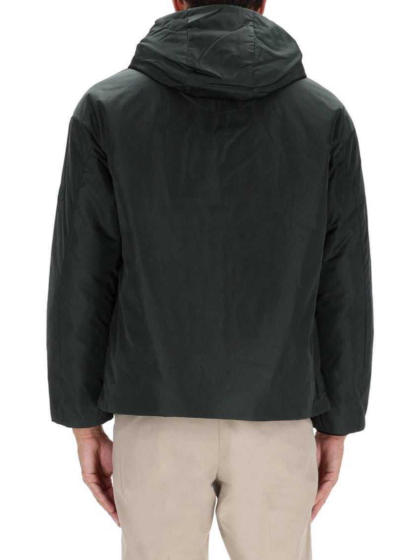 Dark Green Solid Hood Jacket 4