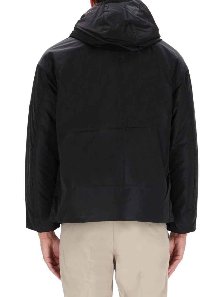 Black Solid Hood Jacket 4