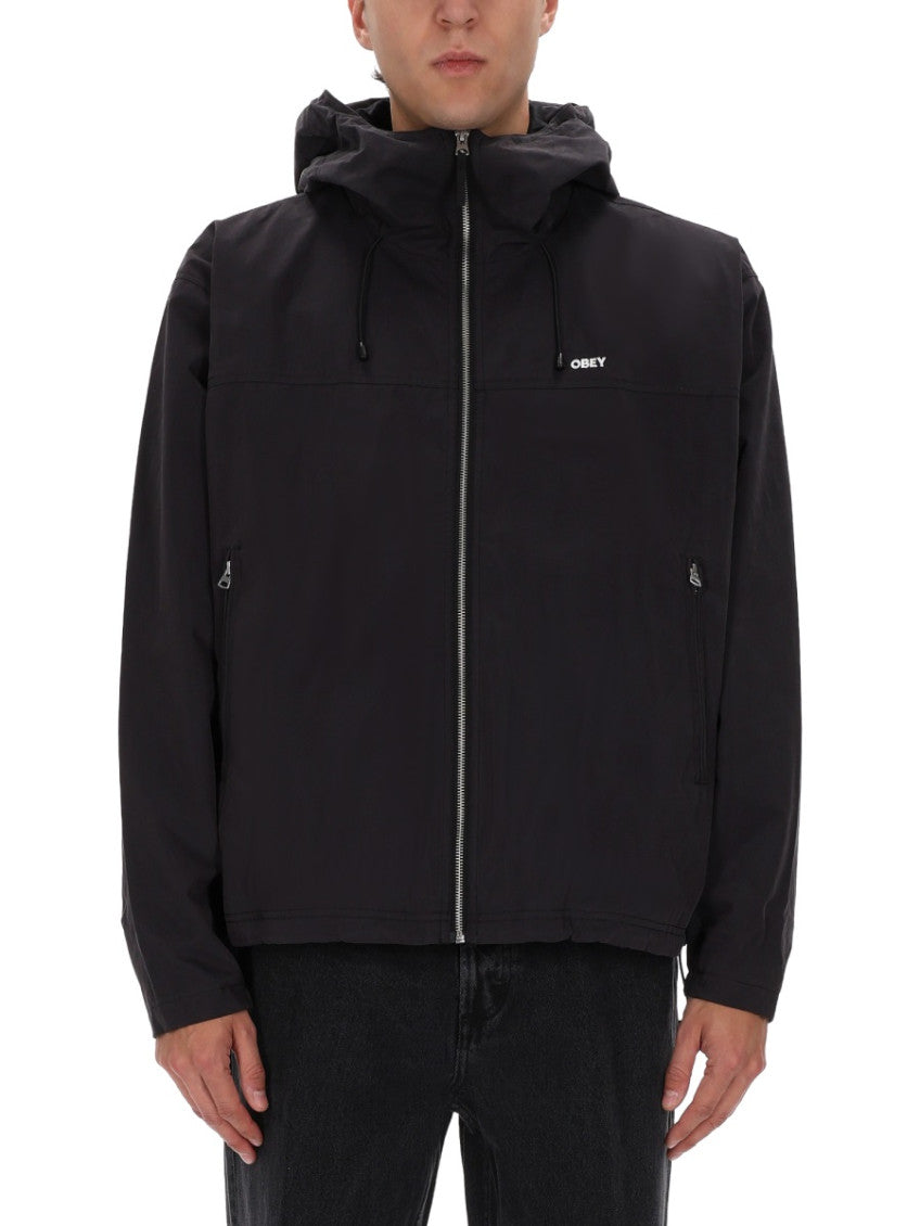 Black Solid Hood Jacket 1