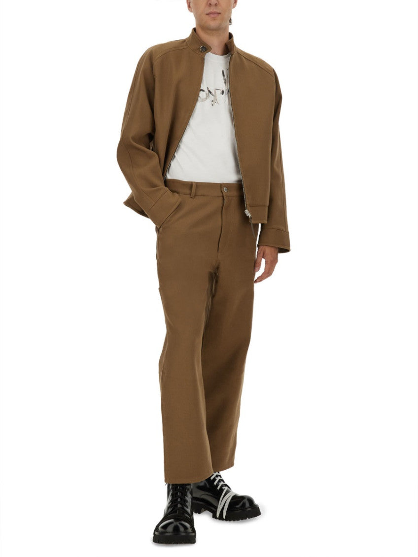 Brown Solid Mandarin Collar Jacket 2