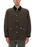 Green Solid Shirt Collar Jacket 1