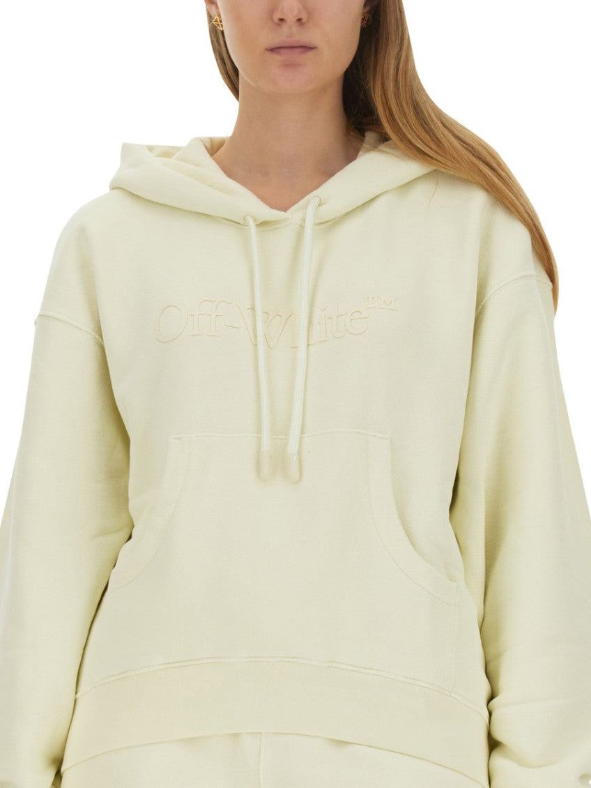 Beige Logo Hood Sweatshirt 4
