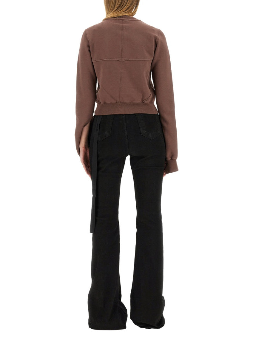 Brown Textured Crew Neck Sweatshirt 3
