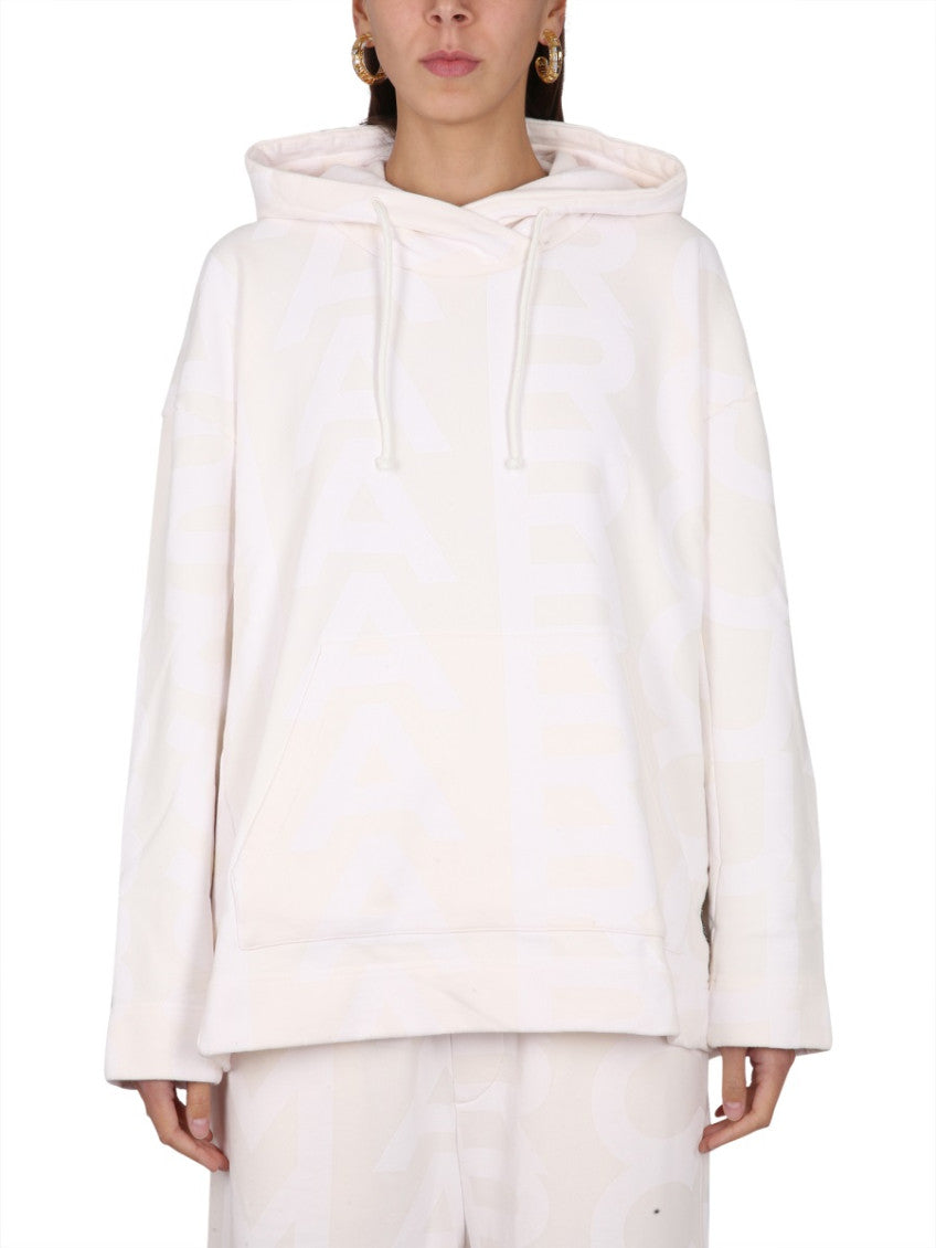 White Logo Hood Sweatshirt 1