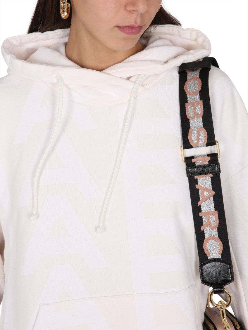 White Logo Hood Sweatshirt 4