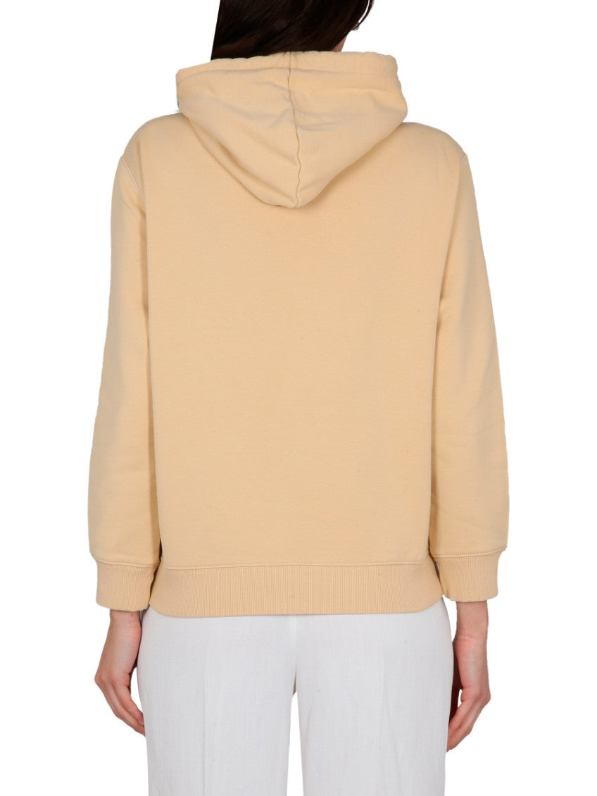 Beige Logo Hood Sweatshirts 3