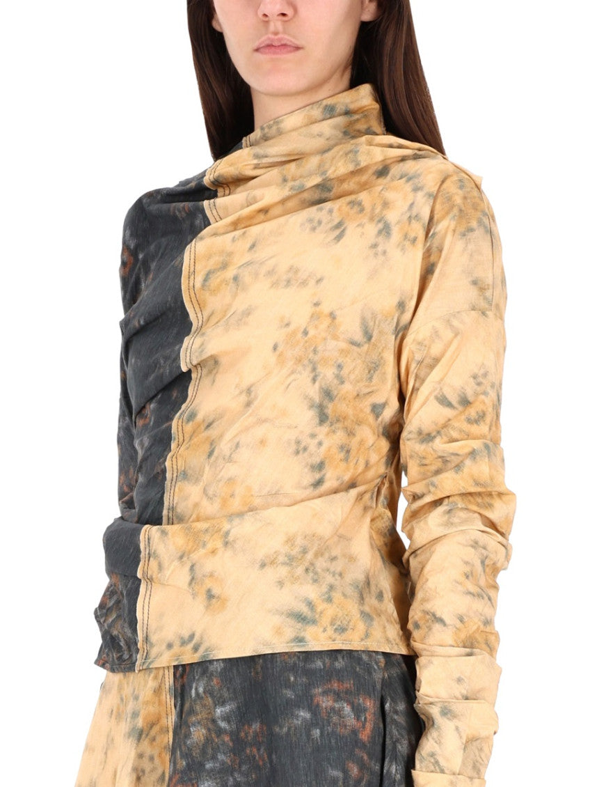 Multicolor Printed Mock Collar Top 3
