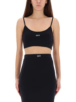 Black Logo Scoop Neck Top 1