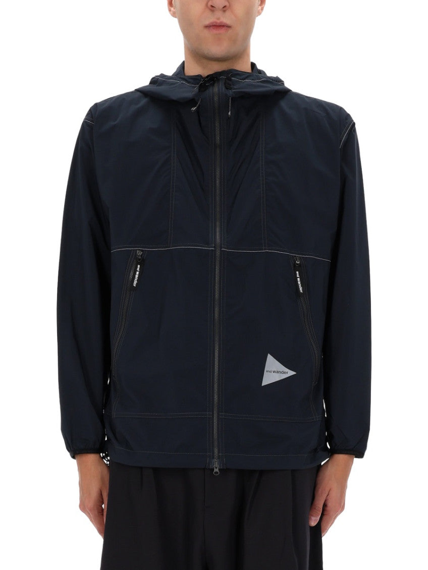 Blue Solid Hood Jacket 1