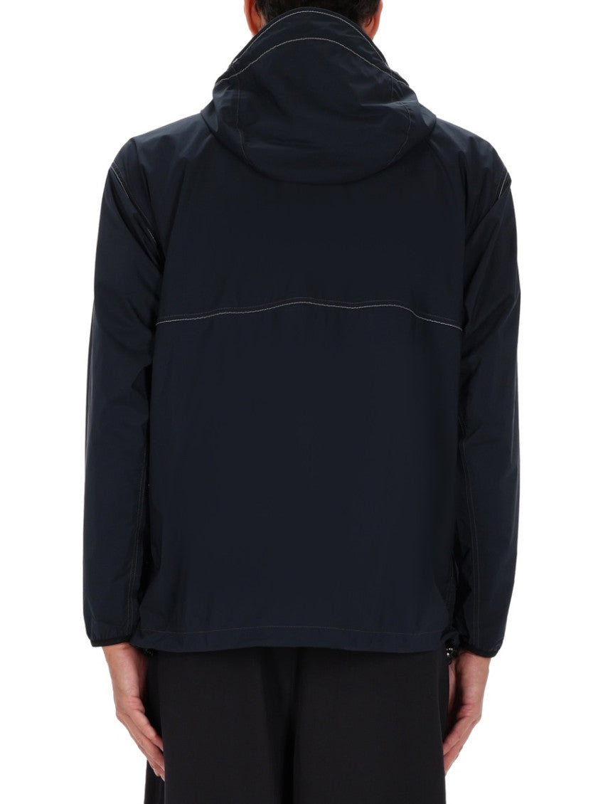 Blue Solid Hood Jacket 3